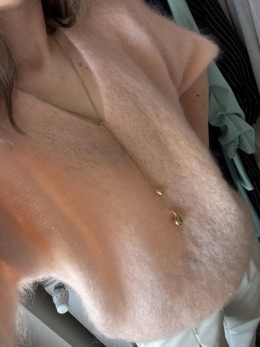 SWETER KID MOHER brzoskwiniowy