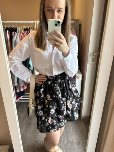 SPÓDNICZKA czarna kwiaty