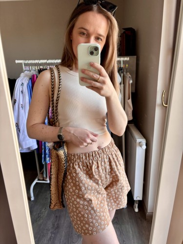 SPODENKI stokrotki kawowy