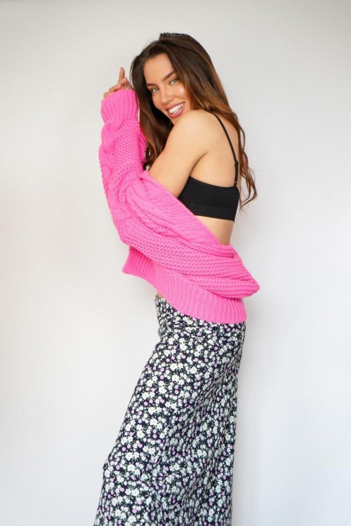 SPÓDNICA czarna kwiaty