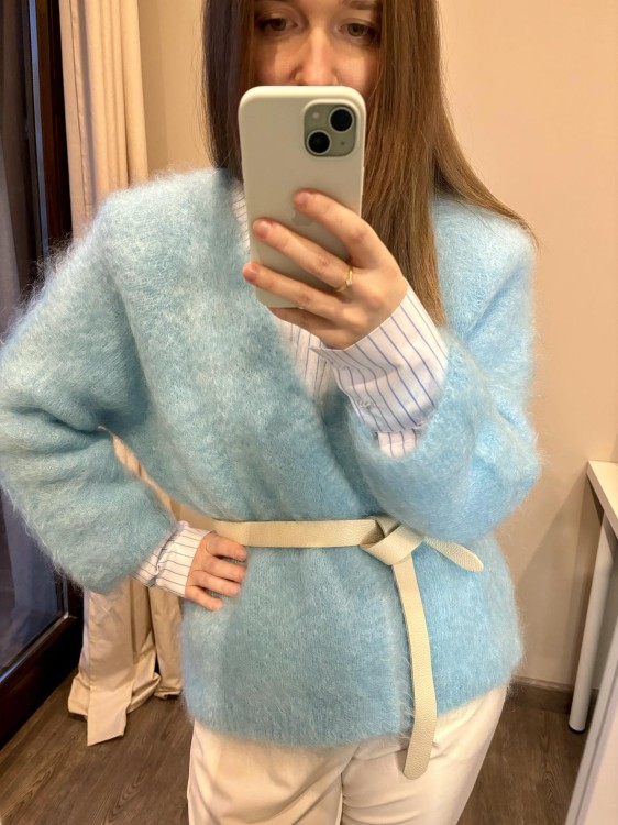 KARDIGAN KID MOHER niebieski