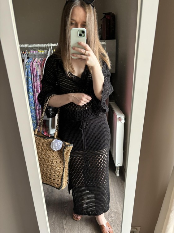 SPÓDNICA ażurowa czarna