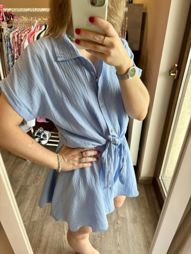 KOMPLET MUŚLINOWY baby blue