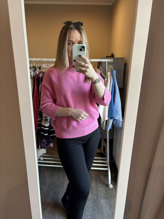 sweter dolce piccante, sweter biały, półgolf, sweter wiskozowy