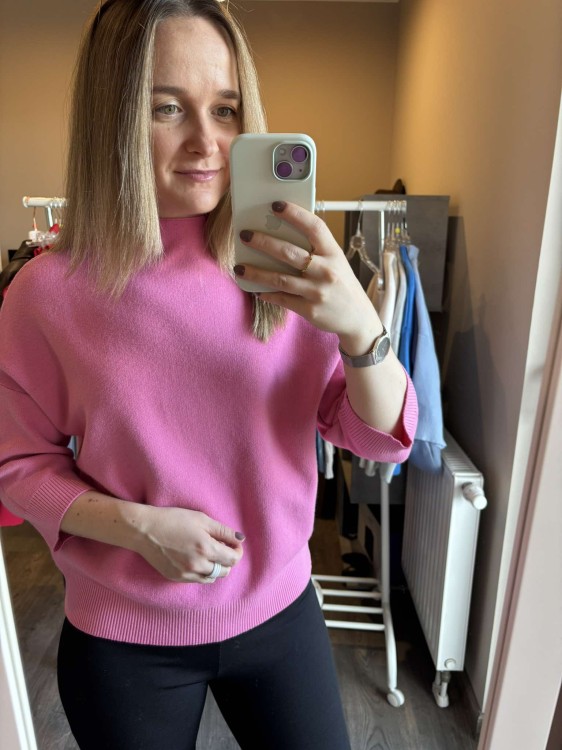 sweter dolce piccante, sweter biały, półgolf, sweter wiskozowy