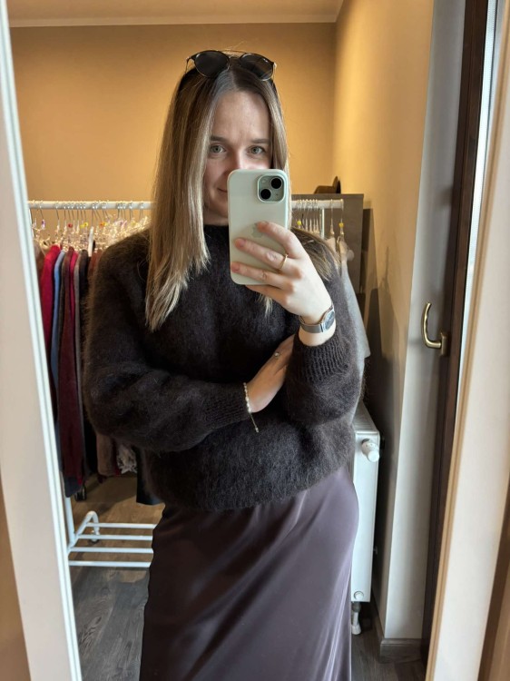 sweter, kid moher, sweter kid moher, kid mohair, mohair, sweter moherowy, czekolada, czekoladowy sweter, sweter czekoladowy