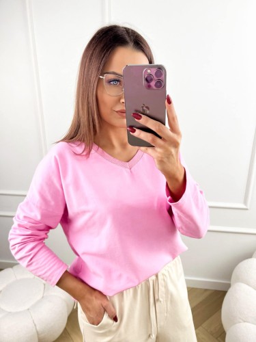 bluzka, bluzka dresowa, bluzka różowa, bluzka dresowa cukierek, bluzka damska, bluzka bawełniana, bluzka bawełniana różowa