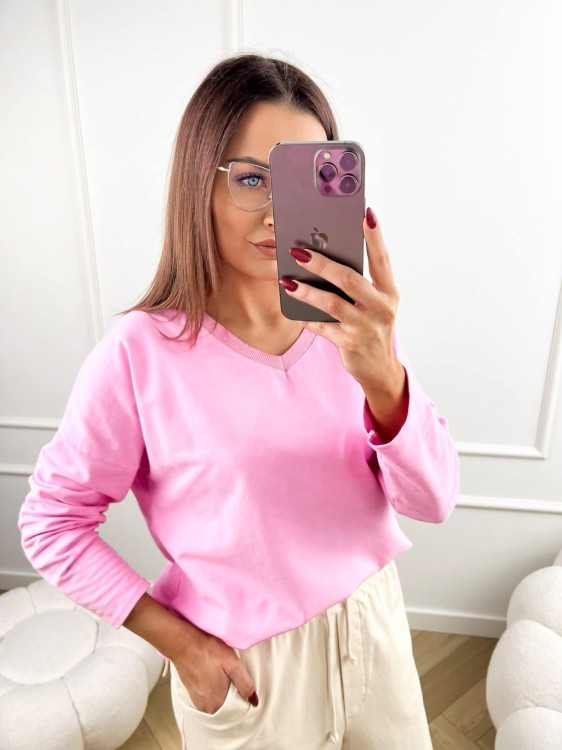 bluzka, bluzka dresowa, bluzka różowa, bluzka dresowa cukierek, bluzka damska, bluzka bawełniana, bluzka bawełniana różowa