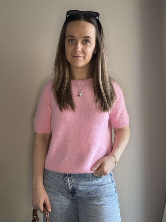 sweter baby alpaka, sweter baby alpaca, sweter baby alpaka różowy, sweter baby alpaka z krótkim rękawem, sweter z krótkim rękawem, różowy sweter, sweter różowy, sweter baby alpaca różowy, sweter baby alpaka róż, sweter baby alpaca róż