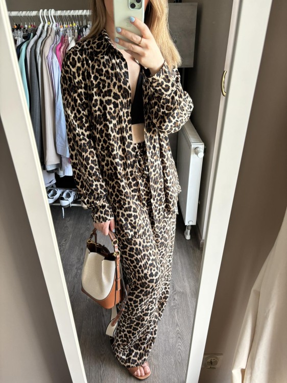 spodnie damskie, spodnie na lato, spodnie wiskozowe pantera, spodnie panterka, spodnie w panterę