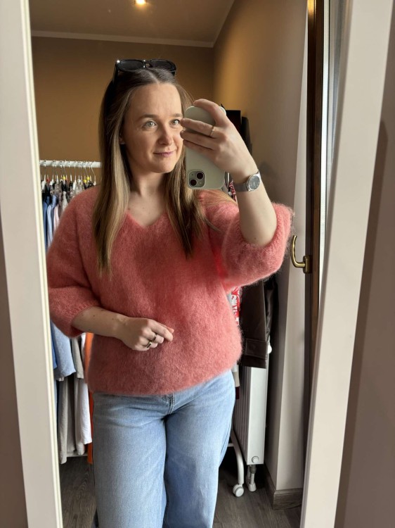 sweter, kid moher, sweter kid moher, kid mohair, mohair, sweter moherowy, ceglany sweter, sweter ceglany, ceglany kid moher, kid moher ceglany, sweter moherowy arbuzowy, sweter kid moher ceglany