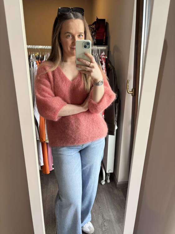 sweter, kid moher, sweter kid moher, kid mohair, mohair, sweter moherowy, ceglany sweter, sweter ceglany, ceglany kid moher, kid moher ceglany, sweter moherowy arbuzowy, sweter kid moher ceglany