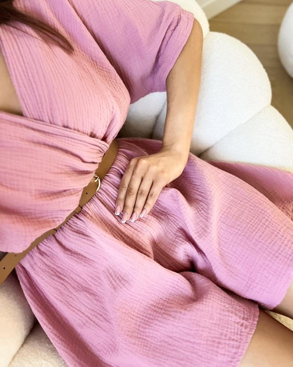 kombinezon muślinowy, kombinezon damski, kombinezon na lato, kombinezon różowy, kombinezon muślin, kombinezon damski muślinowy