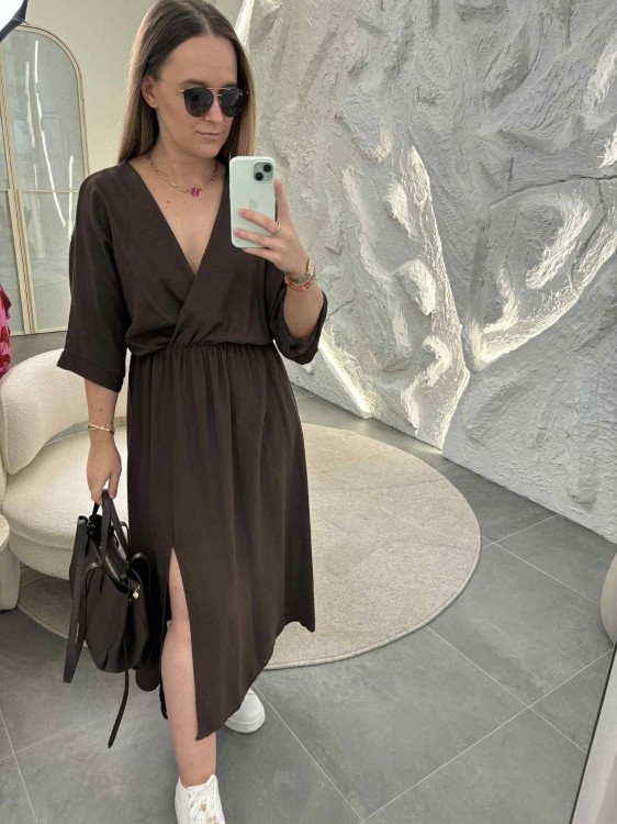sukienka na lato, sukienka ciążowa, sukienka plus size, sukienka wiskozowa czekoladowa, sukienka wiskozowa, lekka sukienka na lato, przewiewna sukienka, zwiewna sukienka, wiskozowa sukienka czekoladowa, czekoladowa sukienka na lato