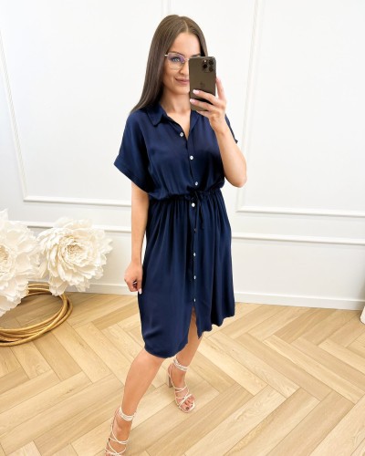 sukienka wiskoza, sukienka wiskozowa, sukienka wiskoza lyocell, sukienka na lato, sukienka na wakacje, sukienka wakacyjna, sukienka na miasto, sukienka damska granatowa, sukienka granatowa, sukienka dla mam, sukienka dla karmiących piersią, szmizjerka