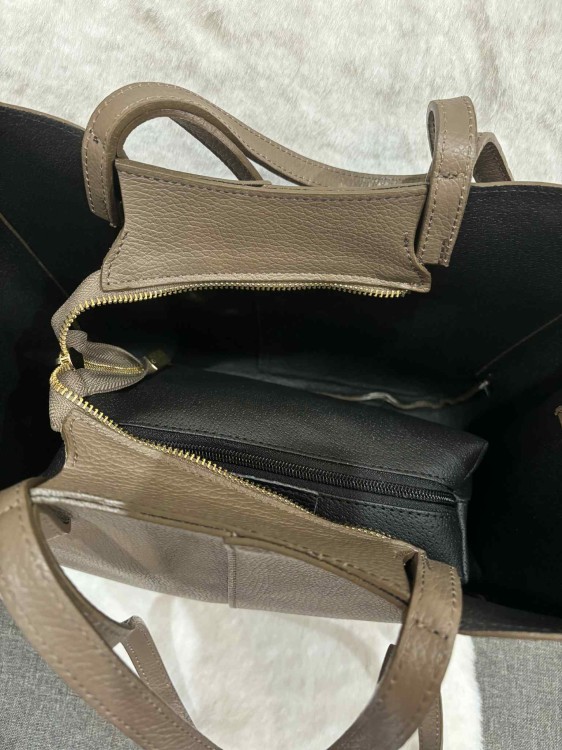 torebka shopper, shopperka, torebka skórzana taupe, torebka skóra naturalna taupe, torebka shopperka, torebka na co dzień