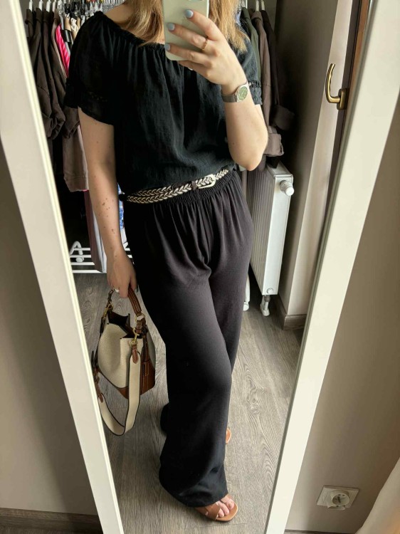 spodnie damskie wiskozowe, spodnie na lato, spodnie wiskozowe, luźne spodnie damskie, spodnie damskie czarne