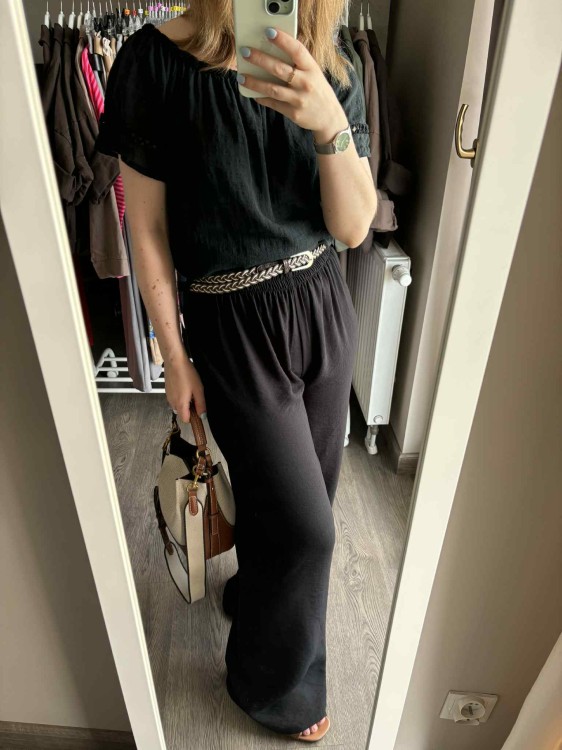 spodnie damskie wiskozowe, spodnie na lato, spodnie wiskozowe, luźne spodnie damskie, spodnie damskie czarne