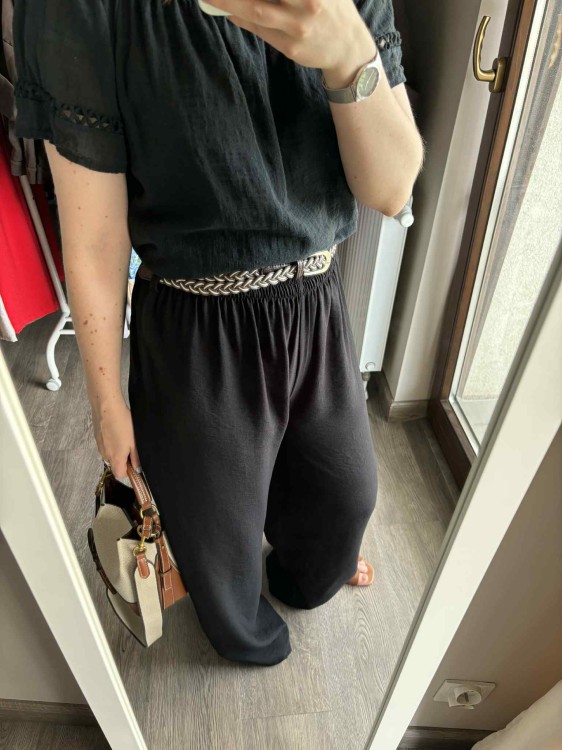 spodnie damskie wiskozowe, spodnie na lato, spodnie wiskozowe, luźne spodnie damskie, spodnie damskie czarne