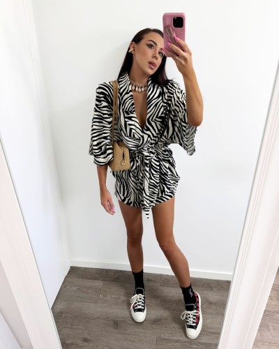 komplet kimono i spodenki zebra, la mila, kimono i spodenki zebra la milla, kimono zebra la milla, kimono na lato, kimono motyw zwierzęcy