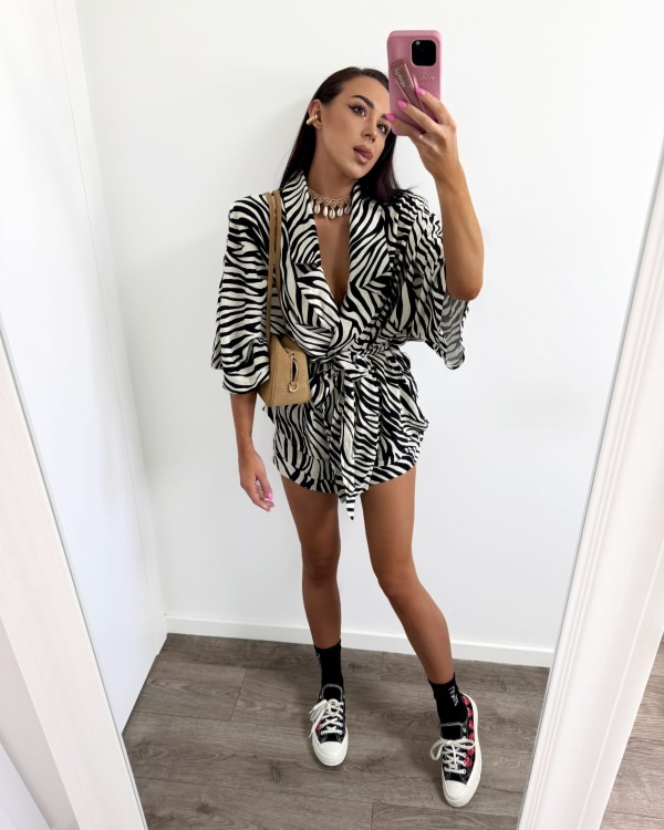 komplet kimono i spodenki zebra, la mila, kimono i spodenki zebra la milla, kimono zebra la milla, kimono na lato, kimono motyw zwierzęcy