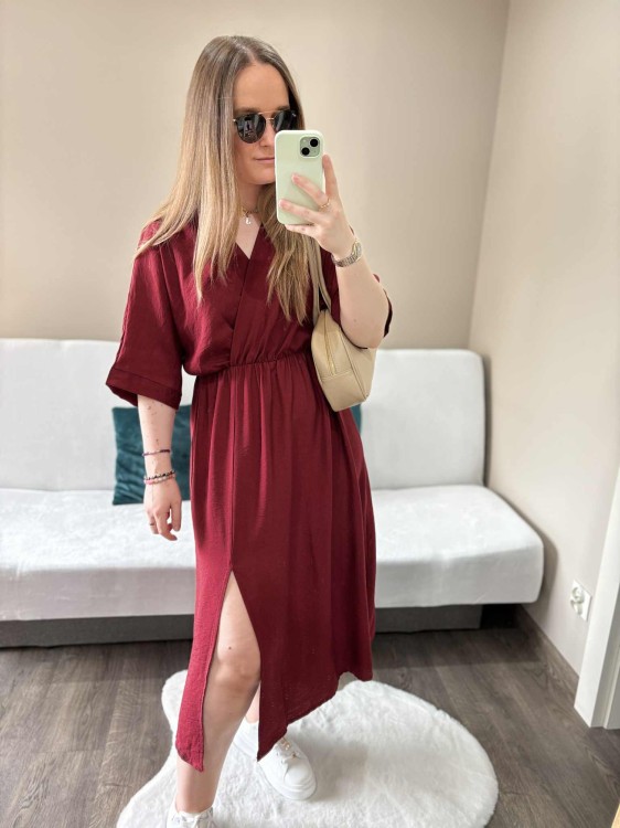 sukienka na lato, sukienka ciążowa, sukienka plus size, sukienka wiskozowa bordowa, sukienka wiskozowa, lekka sukienka na lato, przewiewna sukienka, zwiewna sukienka, wiskozowa sukienka bordowa, bordowa sukienka na lato