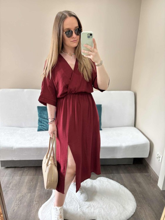 sukienka na lato, sukienka ciążowa, sukienka plus size, sukienka wiskozowa bordowa, sukienka wiskozowa, lekka sukienka na lato, przewiewna sukienka, zwiewna sukienka, wiskozowa sukienka bordowa, bordowa sukienka na lato