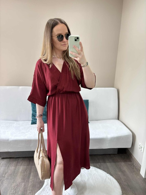 sukienka na lato, sukienka ciążowa, sukienka plus size, sukienka wiskozowa bordowa, sukienka wiskozowa, lekka sukienka na lato, przewiewna sukienka, zwiewna sukienka, wiskozowa sukienka bordowa, bordowa sukienka na lato