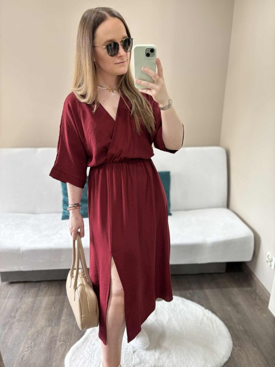 sukienka na lato, sukienka ciążowa, sukienka plus size, sukienka wiskozowa bordowa, sukienka wiskozowa, lekka sukienka na lato, przewiewna sukienka, zwiewna sukienka, wiskozowa sukienka bordowa, bordowa sukienka na lato