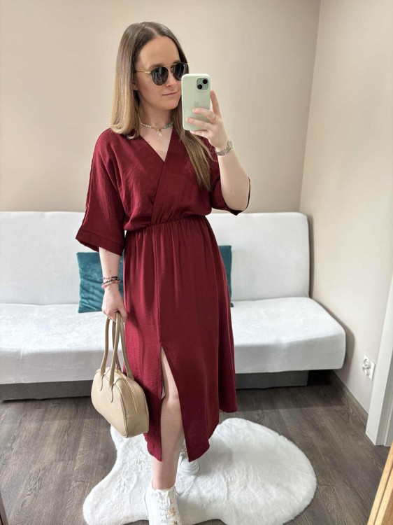 sukienka na lato, sukienka ciążowa, sukienka plus size, sukienka wiskozowa bordowa, sukienka wiskozowa, lekka sukienka na lato, przewiewna sukienka, zwiewna sukienka, wiskozowa sukienka bordowa, bordowa sukienka na lato