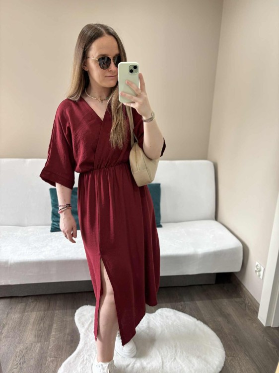 sukienka na lato, sukienka ciążowa, sukienka plus size, sukienka wiskozowa bordowa, sukienka wiskozowa, lekka sukienka na lato, przewiewna sukienka, zwiewna sukienka, wiskozowa sukienka bordowa, bordowa sukienka na lato