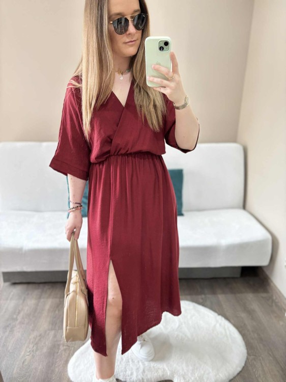 sukienka na lato, sukienka ciążowa, sukienka plus size, sukienka wiskozowa bordowa, sukienka wiskozowa, lekka sukienka na lato, przewiewna sukienka, zwiewna sukienka, wiskozowa sukienka bordowa, bordowa sukienka na lato