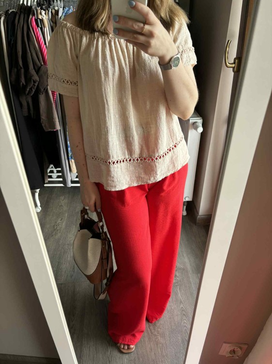 bluzka hiszpanka beżowa, bluzka hiszpanka bawełniana, bluzka boho na lato, bluzka damska hiszpanka, letnia bluzka z odkrytymi ramionami, bawełniana bluzka damska