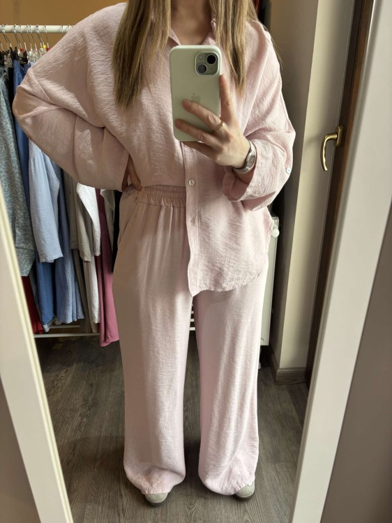 komplet damski wiskozowy, komplet damski wiskoza, komplet na lato, wiskozowy komplet, lekki komplet różowy