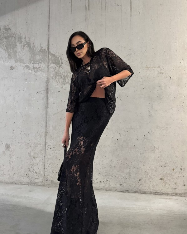 spódnica koronkowa, spódnica czarna, spódnica koronka, la milla, lamilla, spódnica na wyjście, spódnica  maxi