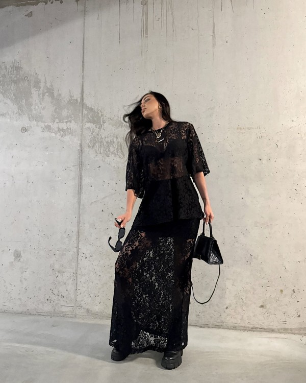 spódnica koronkowa, spódnica czarna, spódnica koronka, la milla, lamilla, spódnica na wyjście, spódnica  maxi