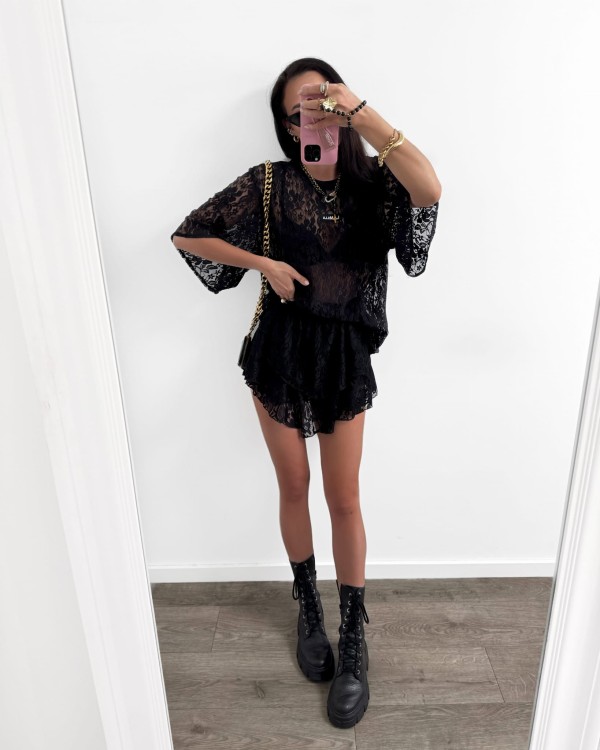 spódnico spodenki koronkowe la milla, spodenki koronkowe la milla, la milla spodenki koronkowe, czarne spodenki koronkowe la milla, spodenki koronkowe la milla