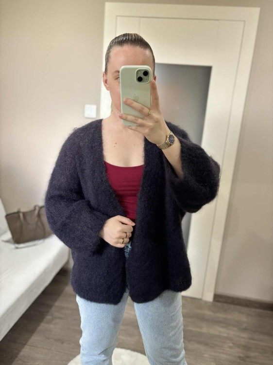 kardigan moherowy damski, kardigan kid moher, kardigan moherowy czarny, luźny kardigan na jesień do jeansów, kardigan oversize z moheru, puszysty kardigan moherowy, kardigan premium z moheru