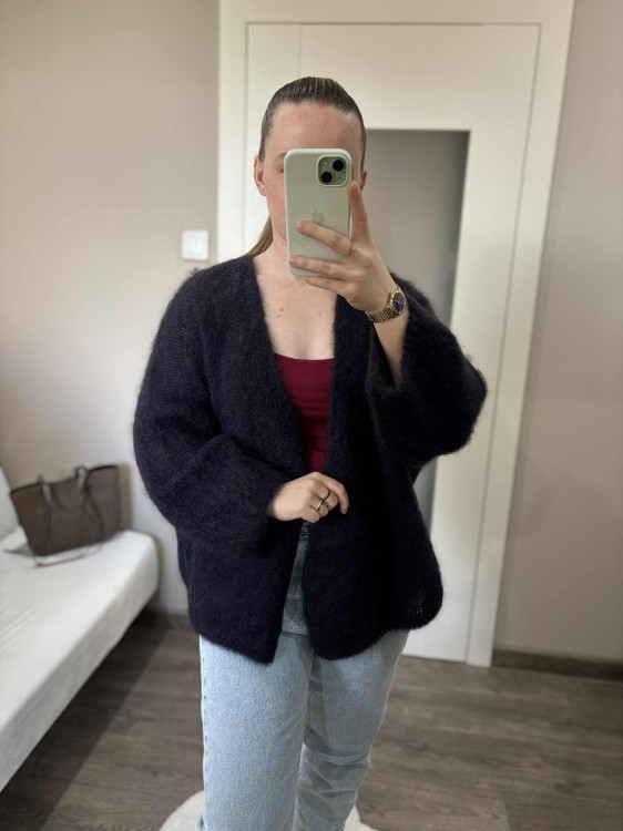 kardigan moherowy damski, kardigan kid moher, kardigan moherowy czarny, luźny kardigan na jesień do jeansów, kardigan oversize z moheru, puszysty kardigan moherowy, kardigan premium z moheru
