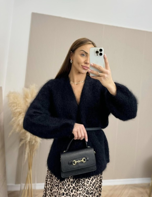 kardigan moherowy damski, kardigan kid moher, kardigan moherowy czarny, luźny kardigan na jesień do jeansów, kardigan oversize z moheru, puszysty kardigan moherowy, kardigan premium z moheru