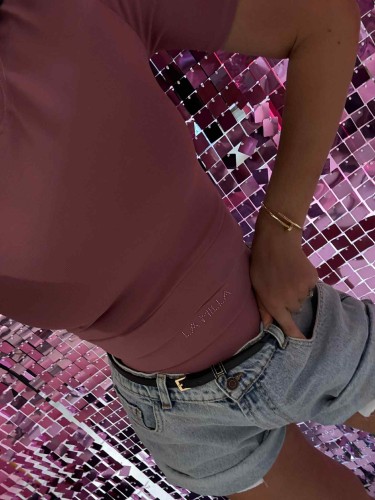 komplet la milla majtki i top, komplet sportowy la milla, bielizna la milla, różowa, komplet różowy na jesień