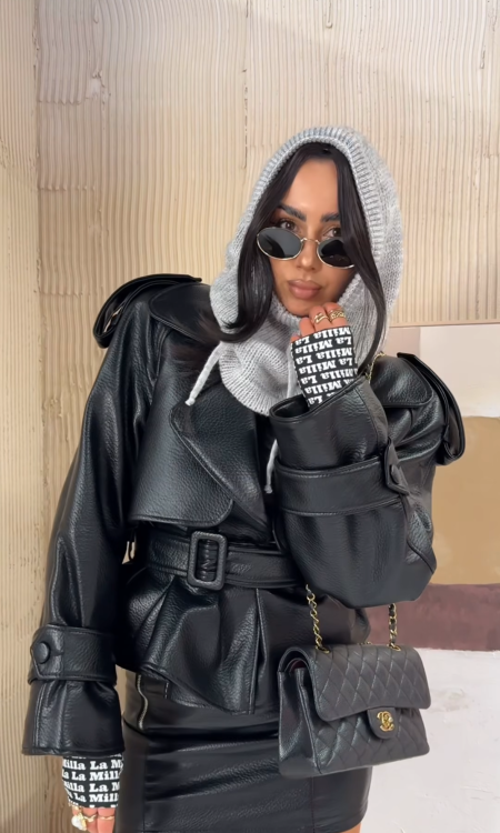 la milla balaclava szara, la milla kapturek szary, la milla szara komin, szara balaklawa la milla, balaclava szara na zimę