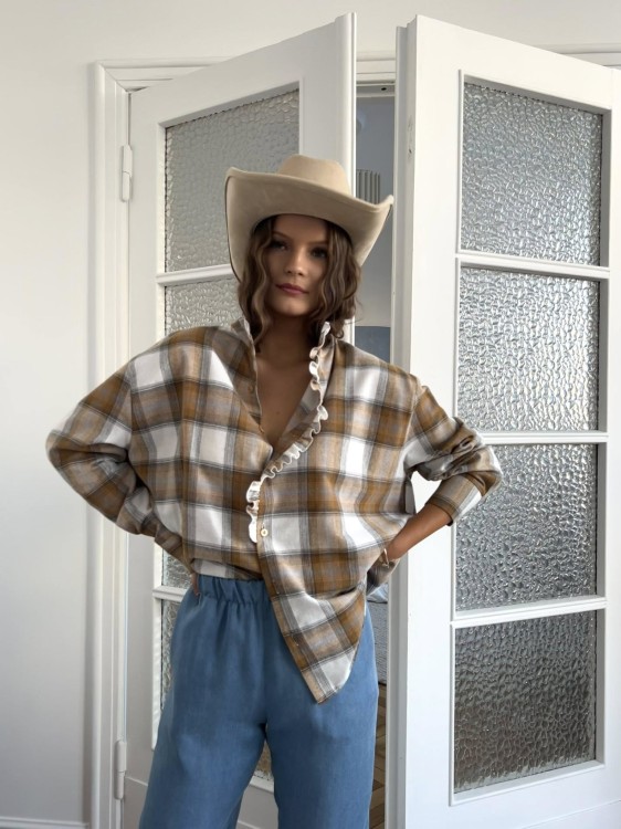 koszula purpura, koszula w kratę purpura, koszula vintage, koszula damska w kratę, koszula damska na wiosnę, koszula flanelowa do jeansów, koszula flanela w kratkę, koszula damska purpura w kratę beżowa, koszula bawełniana