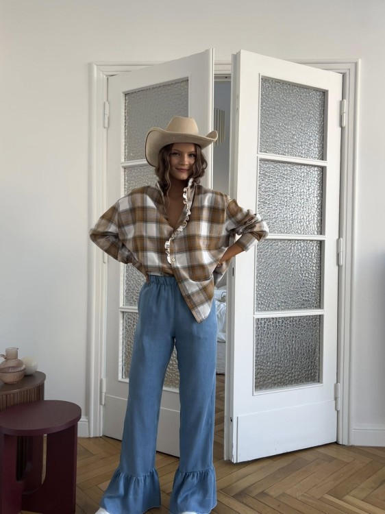 koszula purpura, koszula w kratę purpura, koszula vintage, koszula damska w kratę, koszula damska na wiosnę, koszula flanelowa do jeansów, koszula flanela w kratkę, koszula damska purpura w kratę beżowa, koszula bawełniana