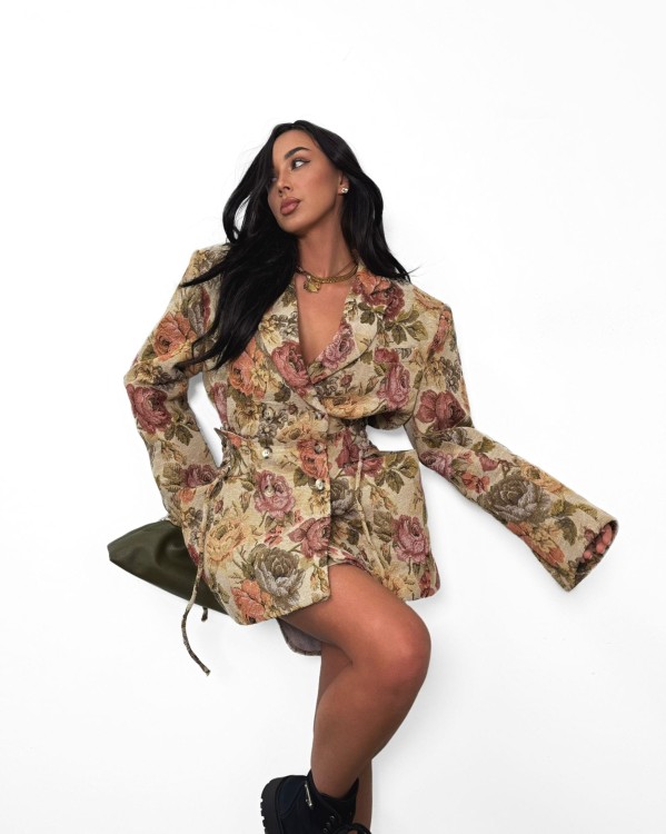 marynarka la milla, marynarka żakardowa, marynarka Rosalie, marynarka Rozalia la milla, marynarka Rosalie la milla, marynarka w kwiaty la milla, marynarka żakardowa la milla