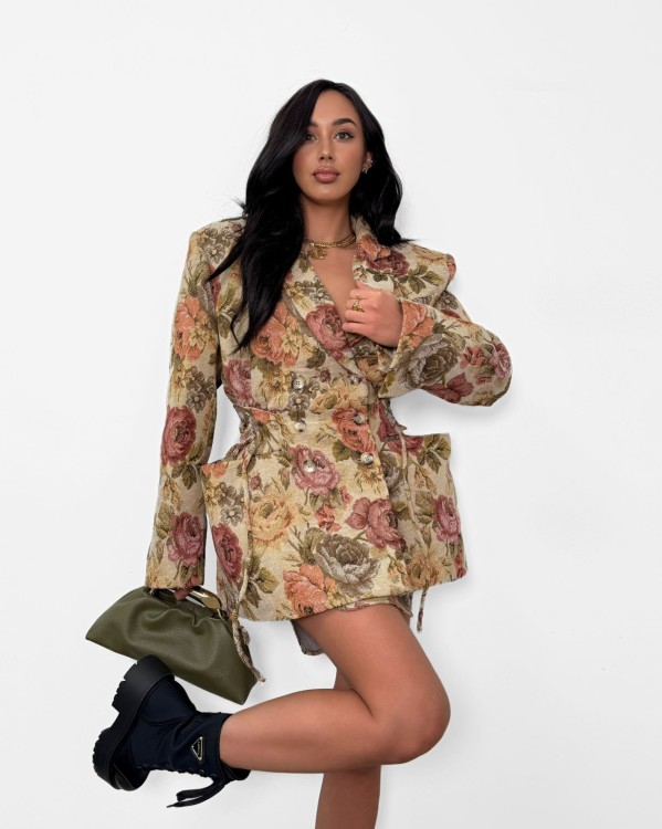 marynarka la milla, marynarka żakardowa, marynarka Rosalie, marynarka Rozalia la milla, marynarka Rosalie la milla, marynarka w kwiaty la milla, marynarka żakardowa la milla