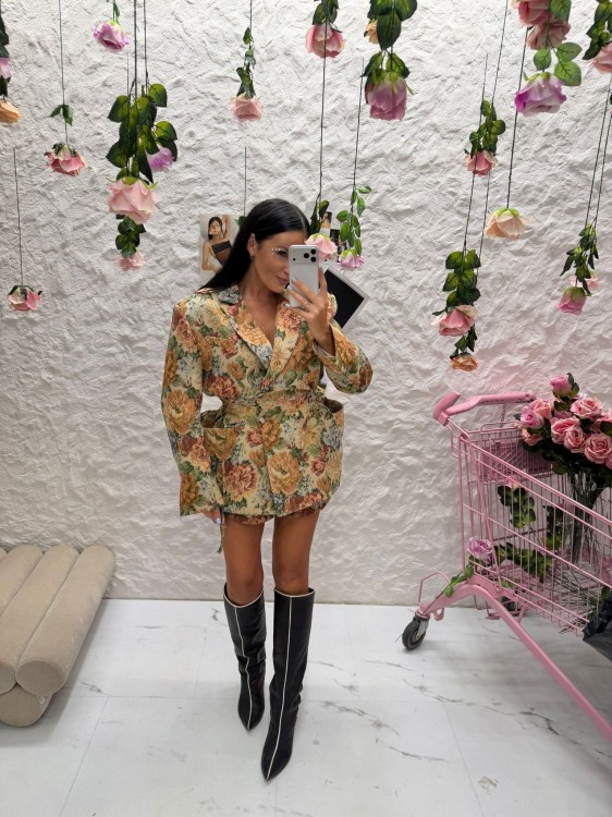 marynarka la milla, marynarka żakardowa, marynarka Rosalie, marynarka Rozalia la milla, marynarka Rosalie la milla, marynarka w kwiaty la milla, marynarka żakardowa la milla