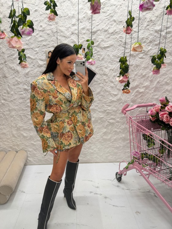 marynarka la milla, marynarka żakardowa, marynarka Rosalie, marynarka Rozalia la milla, marynarka Rosalie la milla, marynarka w kwiaty la milla, marynarka żakardowa la milla