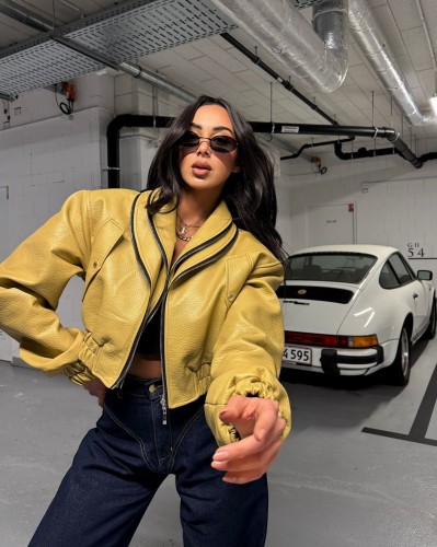 la milka kurtka skórzana musztardowa, la milla kurtka skóra musztardowa, la milla kurtka ramoneska, la milla ramoneska skórzana, la milla skórzana kurtka na wiosnę, la milla krótka ramoneska