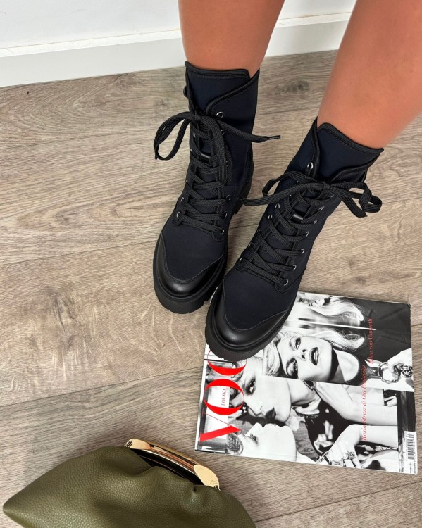 buty trapery damskie la milla, ciężkie buty la milla, buty la milla, buty wiązane la milla, buty skórzane la milla, czarne workery la milla, czarne trapery, buty na grubej podeszwie, botki la milla, buty damskie na jesień, skórzane buty damskie